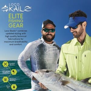 Loco Skaile Breathable Button Down fishing shirt Men’s L Back Vent, Chest vents
